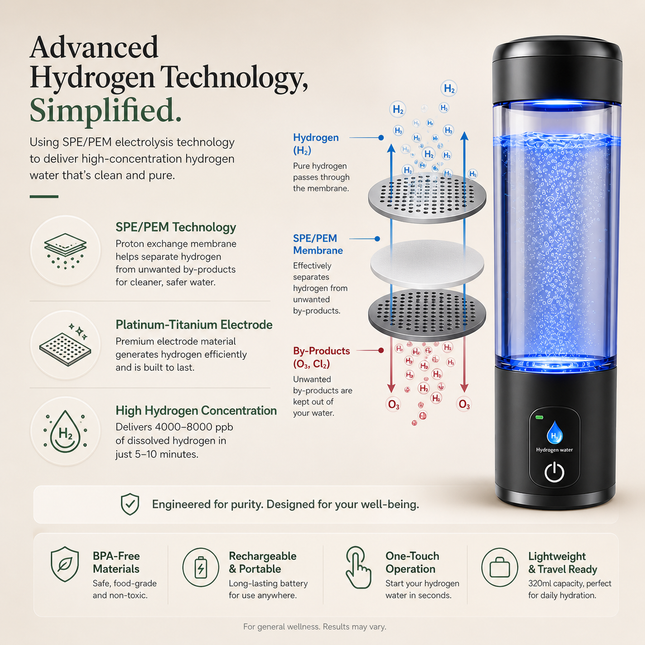 Groundly Hydrogen Water Bottle 320ml